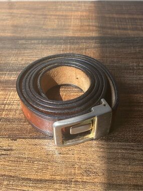 Vintage Handtooled Leather Belt, 34”